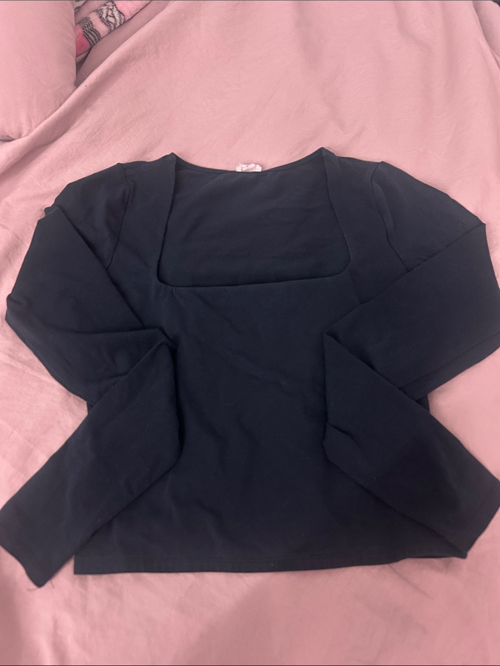 Garage Black Square Neck Long Sleeve Tee